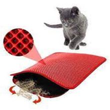 Tineke 60x42 cm Kırmızı Elekli Tuvalet Önü Kedi Kumu Paspası
