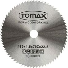 Tomax 180x1.5x22.2x70Z Diş Elmassız Ağaç Daire Testeresi
