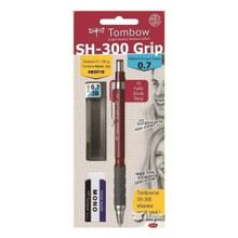 Tombow SH-300 Grip 0.7 Uçlu Kalem + Silgi + Uç + Kalemlik Seti Bordo