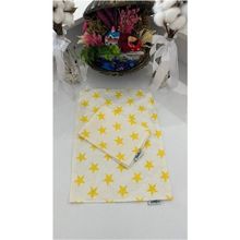 Tomillo 2 Li Beslenme Örtüsü Leke Tutmaz Su Itici Duck Bezi - 30 x 40 cm - Sarı - Beyaz