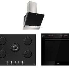 Tommatech TT500 TDE6002BGİ - TAO7001BG - TAF6001BS Siyah Gri 3'lü Ankastre Set