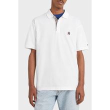 Tommy Hilfiger MW0MW30785 YBR Beyaz Pamuk Regular Fit Düğmeli Polo Erkek T-shirt