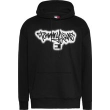 Tommy Hilfiger TJM RLX Spray Graffiti Hoodie Siyah Erkek Sweatshirt