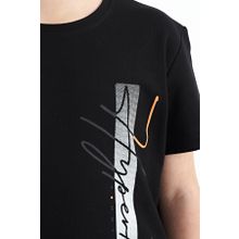 Tommy Life 11119 Siyah Yazı Baskılı O Yaka Standart Kalıp Erkek Çocuk T-shirt