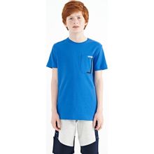 Tommy Life 11120 Saks Cep Detaylı O Yaka Standart Kalıp Erkek Çocuk T-Shirt