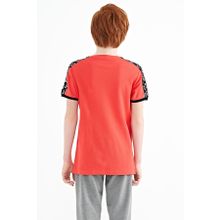 Tommy Life 11121 Coral Omuz Baskı Detaylı Standart Kalıp O Yaka Erkek Çocuk T-Shirt