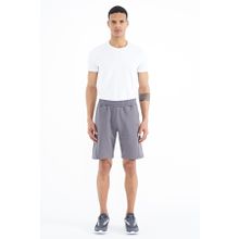 Tommy Life 81242 Koyu Gri Yan ve Arka Baskılı Bağcıklı Standart Kalıp Erkek Şort