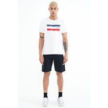 Tommy Life 81243 Lacivert Fermuar Cepli Baskılı Standart Kalıp Erkek Şort