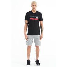 Tommy Life 81246 Gri Melanj Baskılı Detaylı Bağcıklı Erkek Şort