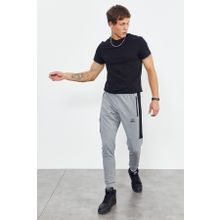 Tommy Life 84587 Gri Melanj Air Baskılı Fermuar Cepli Standart Kalıp Jogger Erkek Eşofman Altı