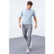 Tommy Life 84651 Gri Melanj Fermuar Cepli Standart Kalıp Jogger Erkek Eşofman Altı