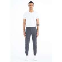 Tommy Life 84909 Antrasit Melanj Yazı Nakışlı Standart Kalıp Jogger Erkek Eşofman Altı