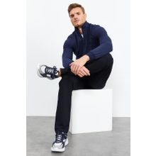 Tommy Life 85152 İndigo Lacivert Dik Yaka Fermuarlı Standart Kalıp Klasik Paça Erkek Eşofman Takımı