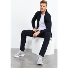 Tommy Life 85152 Lacivert Erkek Dik Yaka Fermuarlı Standart Kalıp Klasik Paça Eşofman Takımı