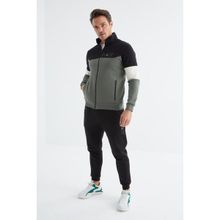 Tommy Life 85186 Çağla - Siyah Dik Yaka Renk Geçişli Standart Kalıp Erkek Eşofman Takımı