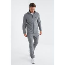 Tommy Life 85193 Gri Melanj Dik Yaka Basic Erkek Polar Eşofman Takımı