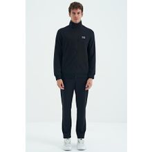 Tommy Life 85196 Lacivert Dik Yaka Fermuarlı Cep Detaylı Standart Kalıp Erkek Eşofman Takım