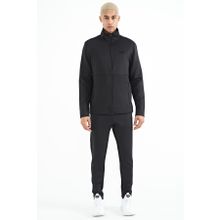 Tommy Life 85199 Siyah Fermuarlı Dik Yaka Gizli Cepli Erkek Eşofman Takımı