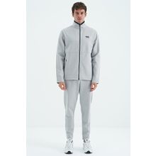 Tommy Life 85209 Gri Dik Yaka Gizli Cep Detaylı Standart Kalıp Erkek Eşofman Takımı