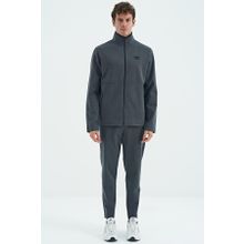 Tommy Life 85209 Koyu Gri Dik Yaka Gizli Cep Detaylı Standart Kalıp Erkek Eşofman Takımı