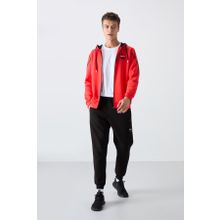 Tommy Life 85236 Fiesta Kırmızı Pamuklu Kalın Yumuşak Dokulu Comfort Fit Baskılı Erkek Eşofman Takımı