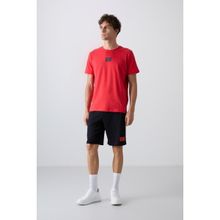 Tommy Life 85243 Fiesta Lacivert Pamuklu Yumuşak Dokulu Standart Fit Baskılı Erkek Şortlu Takım