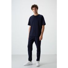 Tommy Life 85251 Lacivert Pamuklu Kalın Yumuşak Dokulu Oversize Fit Basic Erkek Eşofman Takımı