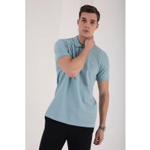 Tommy Life 87748 Erkek Buz Mavi Basic Logolu Standart Kalıp Triko Polo Yaka T-shirt