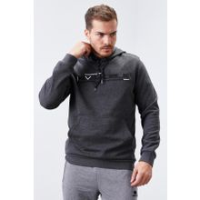 Tommy Life 87883 Antrasit Melanj Kanguru Cep Standart Kalıp Kapüşonlu Erkek Sweatshirt