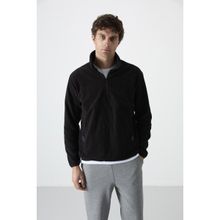 Tommy Life 87891 Siyah Erkek Yarım Fermuarlı Sweatshirt Slim Fit Dik Yaka Polar