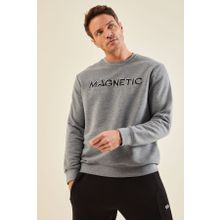 Tommy Life 88020 Gri Melanj Yazı Nakışlı O Yaka Rahat Form Erkek Sweatshirt