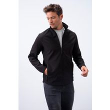 Tommy Life 88050 Fermuarlı Dik Yaka Su ve Rüzgar Geçirmez Softshell Siyah Erkek Mont