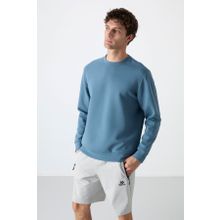 Tommy Life 88053 Orman Yeşili Basic O Yaka Rahat Form Erkek Sweatshirt