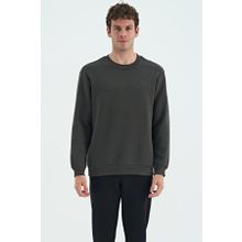 Tommy Life 88137 Haki O Yaka Şardonlu Rahat Form Basic Erkek Sweatshirt