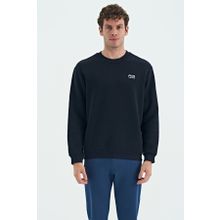 Tommy Life 88137 Lacivert O Yaka Şardonlu Rahat Form Basic Erkek Sweatshirt
