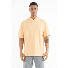 Tommy Life 88179 Kavun İçi Kapüşonlu Kol Etiket Detaylı Oversize Erkek T-Shirt
