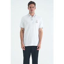 Tommy Life 88239 Beyaz Yazı Nakışlı Baskı Detaylı Standart Kalıp Polo Yaka Erkek T-shirt