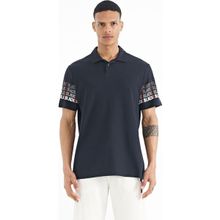 Tommy Life 88240 Lacivert Kol Baskı Detaylı Polo Yaka Standart Form Erkek T-Shirt