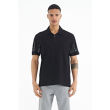 Tommy Life 88240 Siyah Kol Baskı Detaylı Polo Yaka Standart Form Erkek T-shirt