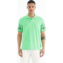 Tommy Life 88240 Su Yeşili Kol Baskı Detaylı Polo Yaka Standart Form Erkek T-shirt