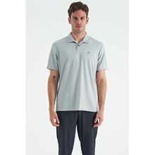 Tommy Life 88252 Gri Logo Baskılı Standart Kalıp Polo Yaka Aktif Spor Erkek T-Shirt