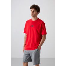 Tommy Life 88342 Fiesta Pamuklu Kalın Yumuşak Dokulu Oversize Fit Baskılı Erkek T-Shirt