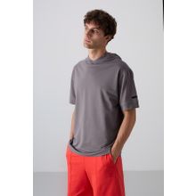 Tommy Life 88352 Koyu Gri Pamuklu Kalın Yumuşak Dokulu Oversize Fit Basic Erkek T-Shirt