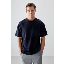Tommy Life 88377 Lacivert Pamuklu Kalın Yumuşak Dokulu Oversize Fit Basic Erkek T-Shirt