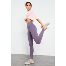 Tommy Life 94011 Eflatun Yüksek Bel Toparlayıcı Slim Fit Dar Paça Kadın Tayt