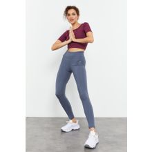 Tommy Life 94011 Yüksek Bel Toparlayıcı Slim Fit Petrol Kadın Dar Paça Tayt