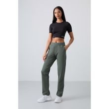 Tommy Life 94584 Yüksek Bel Cepli Rahat Form Klasik Paça Haki Kadın Eşofman Alt