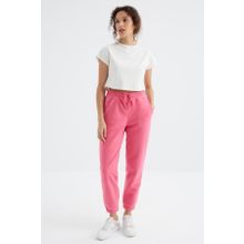 Tommy Life 94622 Şeker Pembe Cepli Bağcıklı Jogger Rahat Form Polar Kadın Eşofman Altı