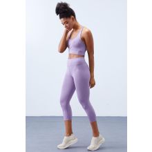 Tommy Life 95283 Eflatun Yüksek Bel Toparlayıcı Çapraz Sırt Detaylı Slim Fit Kadın Tayt Takımı