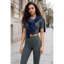 Tommy Life 95285 Çağla Yüksek Bel Kapri-Crop T-Shirt Slim Fit Kadın Tayt Takım